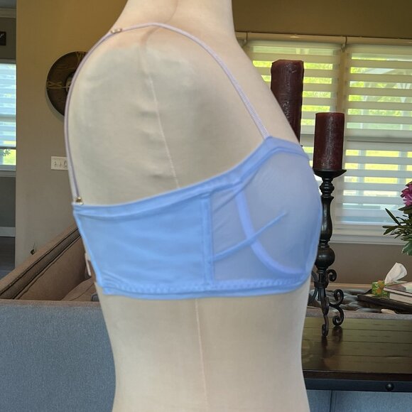 NWT We Are HAH Free People Wired Bra 30-38C Periwinkle Sheer 32C 34C 36C 38C - Picture 4 of 12